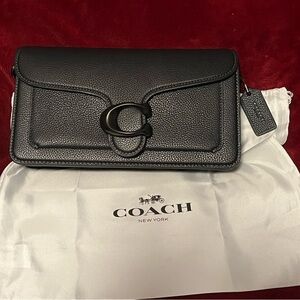 Coach Tabby Black Pebbled Leather Clutch